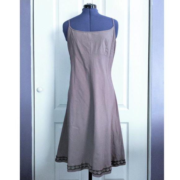 Tulip Dresses & Skirts - Tulip Taupe Embroidered Cotton Sleeveless Dress